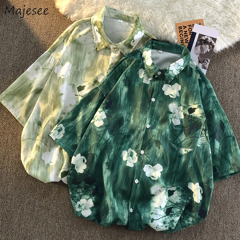 

Shirts Men Retro Handsome All-match Unisex Fashion Baggy Breathable Summer Clothing Stylish Dynamic Streetwear Hip Hop Popular