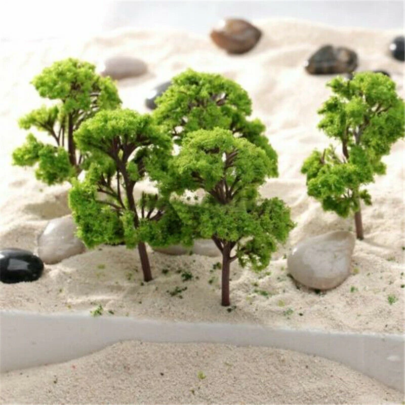 

10pcs 4cm Miniature Trees For Train Railroad Layout Diorama Mini Scenery Plastic Simulation Model Tree Home Decoration