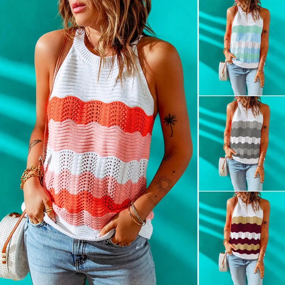 

Lady Vest All-match Women Vest Cool Knitted Fashion Plus Size Sleeveless Top