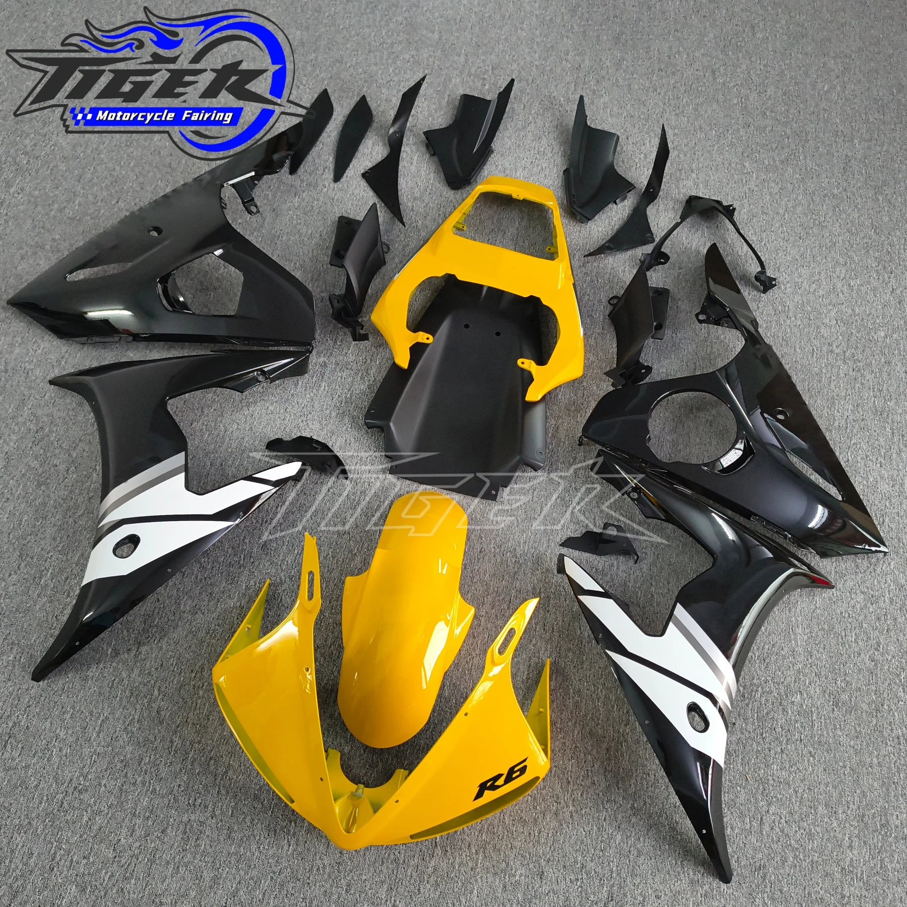 Фото Высококачественный кузов для комплекта обтекателей YAMAHA R6 2003 2004 2005, матовый черный, обтекатели R6 03 04 05 №3
