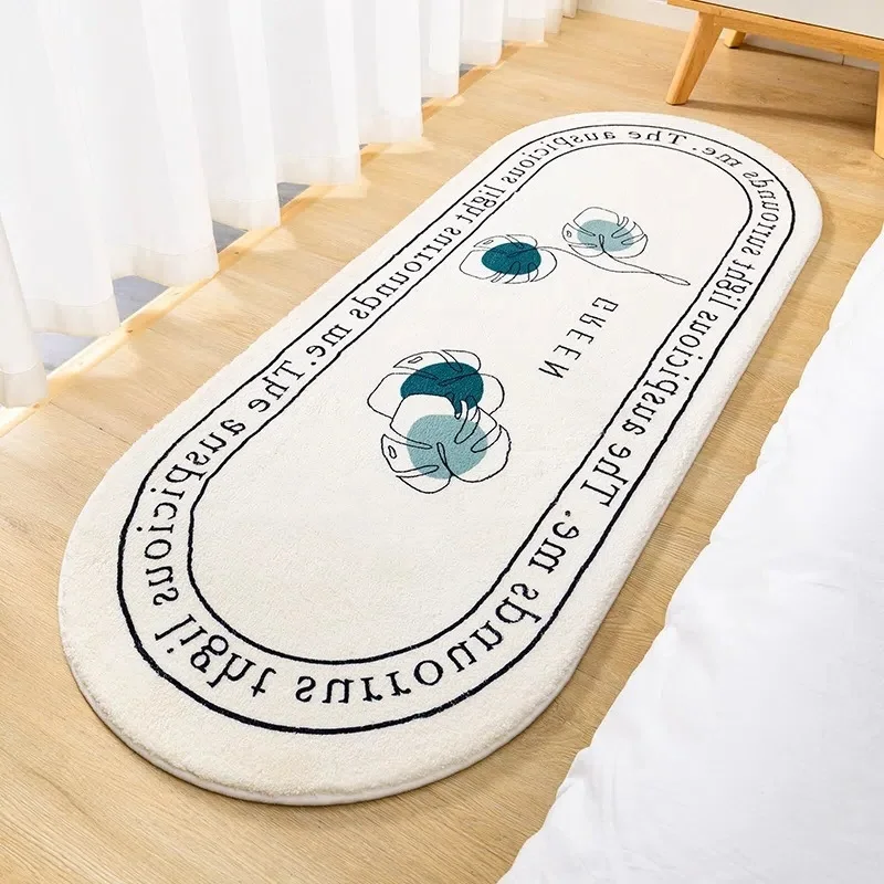 

Imitation Cashmere Carpet Fluffy Soft Bedroom Bedside Rugs Nordic Flowers Carpet Kids Living Room Non-Slip Home Long Floor Mat