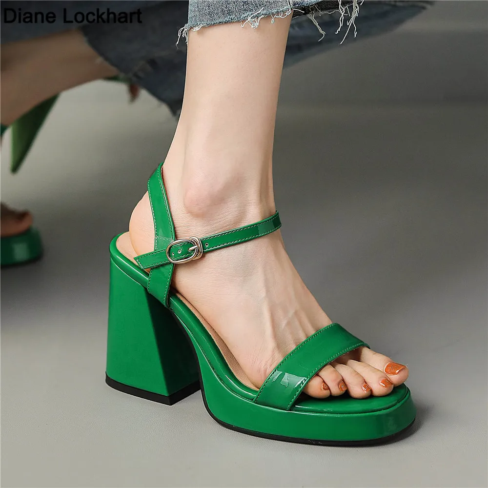 

2023 Spring Summer Chunky High Heels Women Sandals Platform Ankle Strap Buckle Sandalias European Fashion Ladies Party Shoes Gre