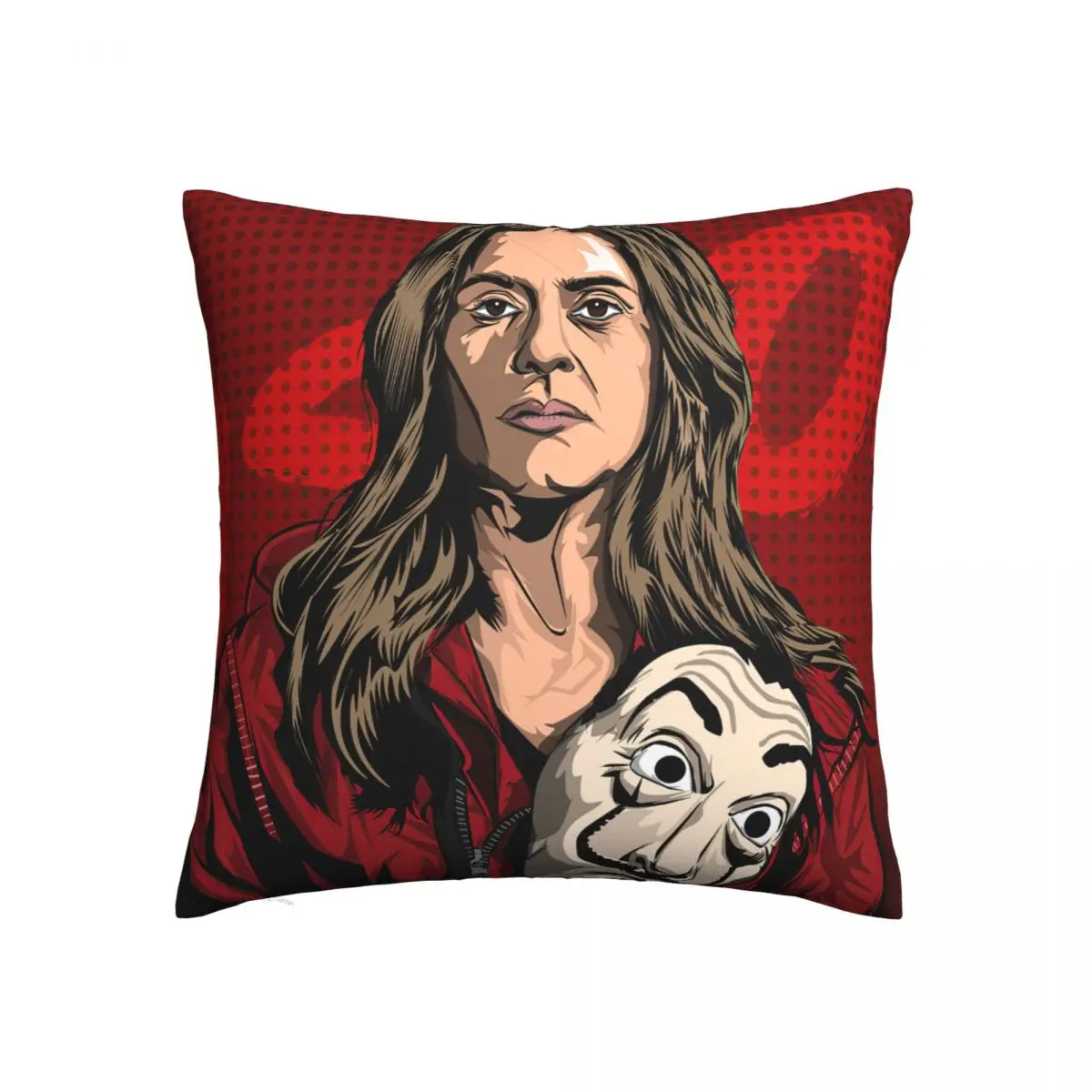 

La Casa De Papel Money Heist Pillowcase Printed Fabric Cushion Cover Decoration Throw Pillow Case Cover Home Square 40X40cm