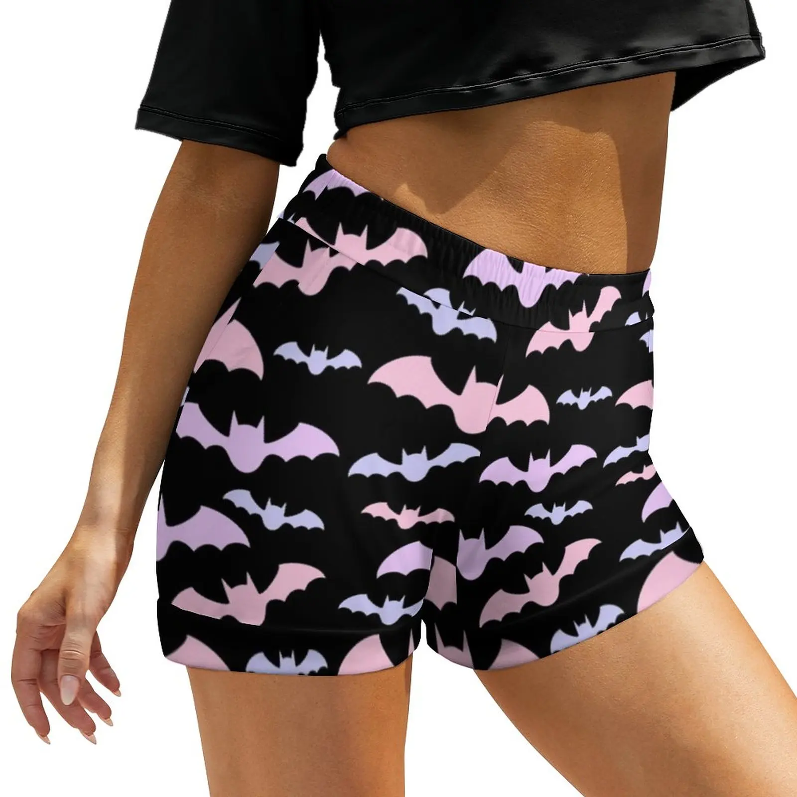 

Pastel Bat Print Shorts Elastic High Waist Spooky Aesthetic Graphic Shorts Sexy Oversize Short Pants Slim Bottoms Birthday Gift