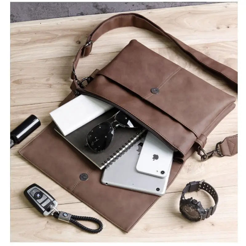 Korean Version Of The New Chao Brand Satchel Bag Men's Matte Leather Postman Bag Men's Bag One Shoulder Shoulder Satchel