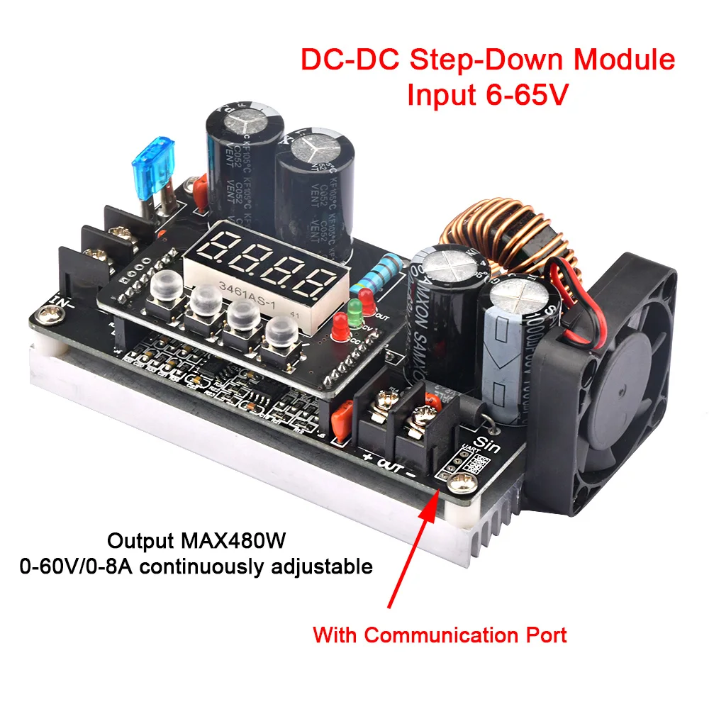 Cnc Ajustável dc Step-down Módulo de Fonte de Alimentação Regulada Tensão Constante e Voltímetro de Corrente Constante com Ventilador Dkp6008