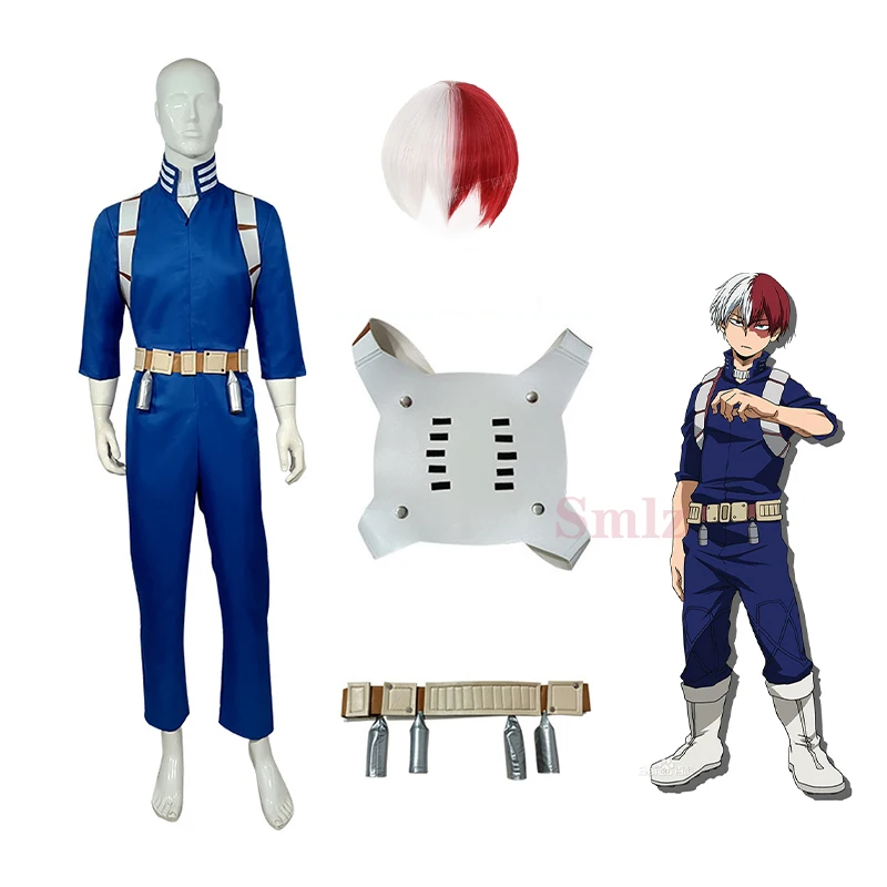 

Anime My Hero Academia Boku no Hero Academia Todoroki Shoto girls Women Cosplay Costume Top Pants Belt Halloween wig shoes