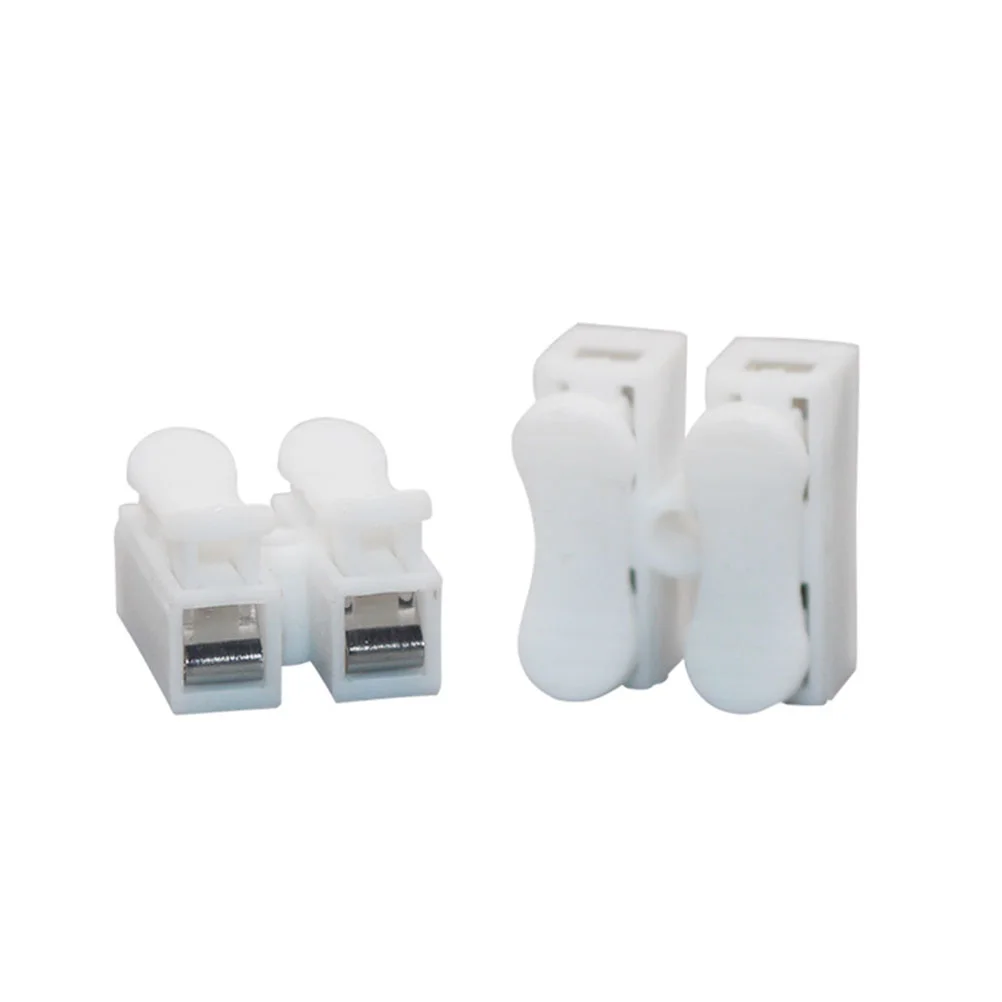 

26pcs Crimp Terminal White Fast Spring Press 2 Pins Connection Terminal Wire Connector Crimp Terminal for Wiring Crimping