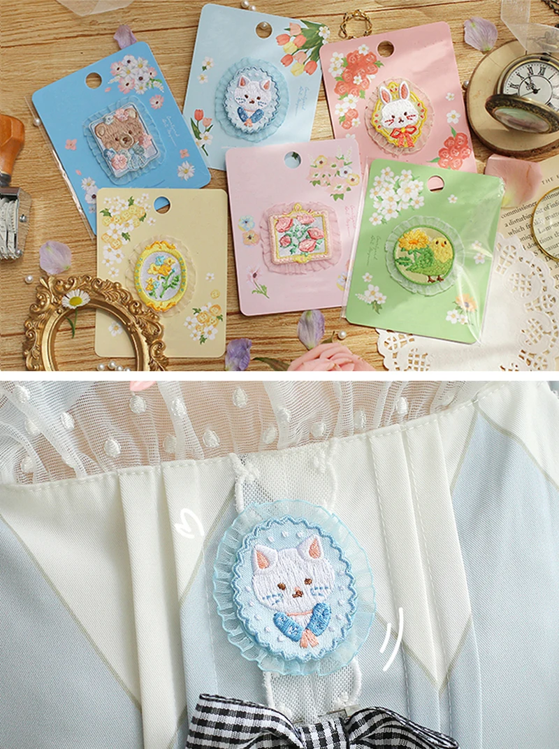 Самоклеящиеся кружевные нашивки стильные вышитые цветы искусственные милые