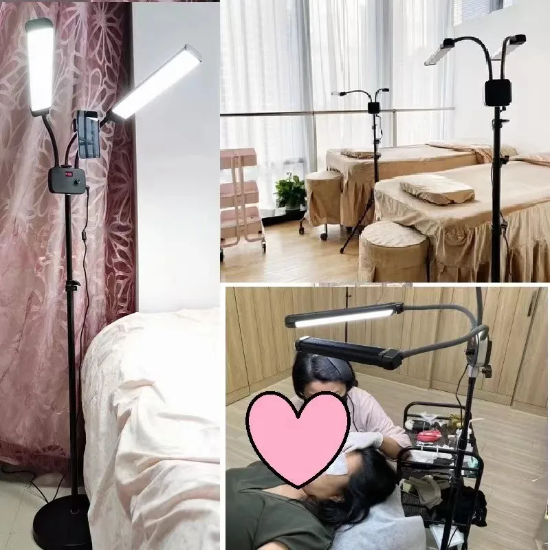 Flexible Double Arms LED Fill Light Bi-color Dimmable Video Light Studio Light with Phone Holder for Makeup Live Stream Tiktok enlarge