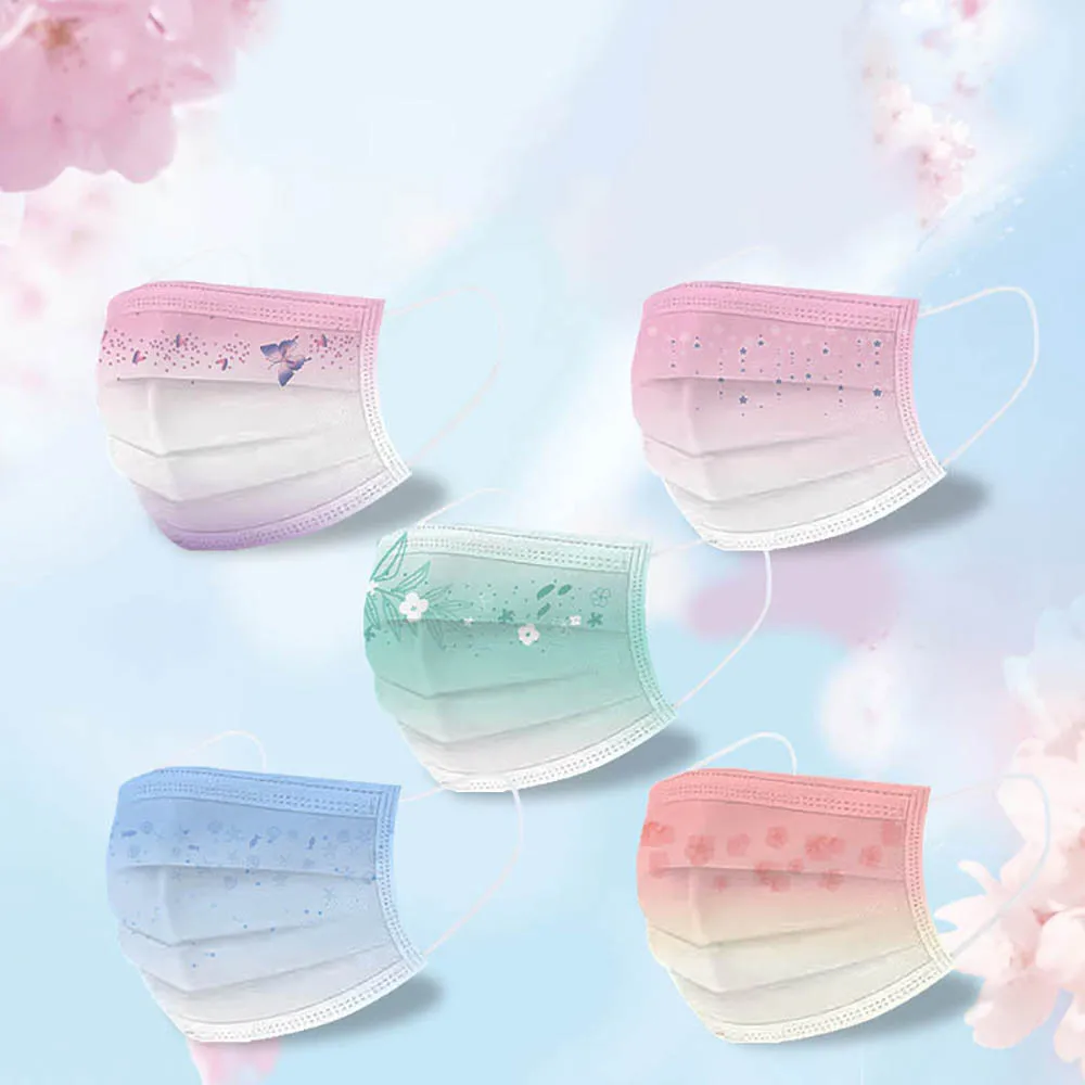 10/20/30/40/50/100Pcs Adult Disposable Mask Fashion Women Print Dust Sunscreen Face Shield Cute Kawaii Flower Mascara - купить по