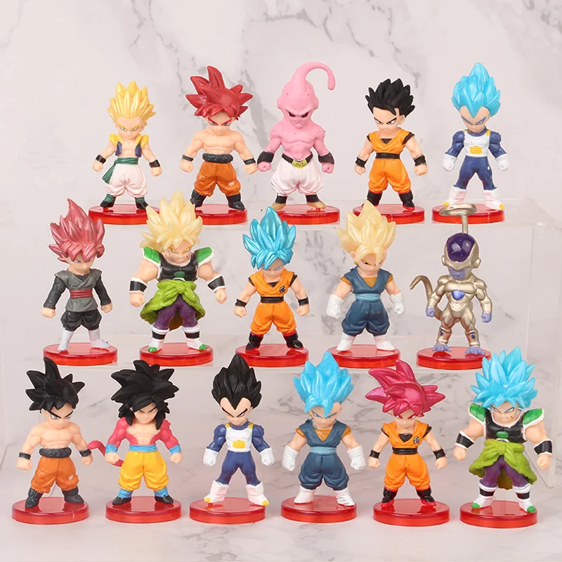 16 шт. аниме-фигурка Dragon Ball Gohan Vegeta Broly Piccolo Majin Buu ПВХ фигурки коллекция моделей
