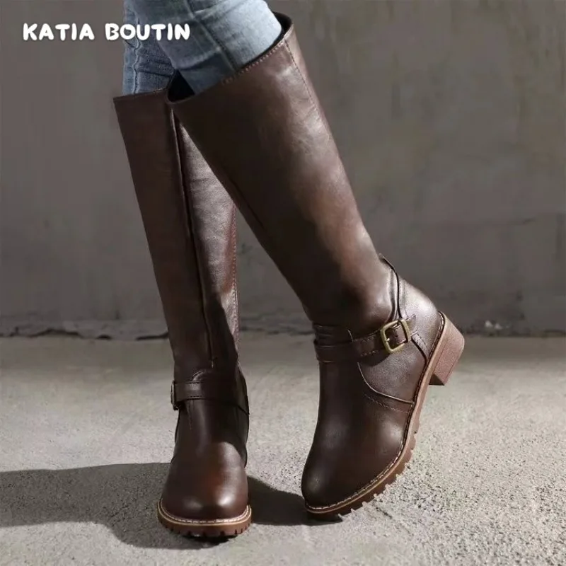 Однотонные женские ботинки размер 35 - 43 цвет черный/коричневый