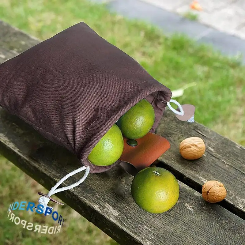 

Canvas Collapsible Outdoor Camping Foraging Pouch Mushroom Fruit Picking Portable Bushcraft Bag Gathering Bag