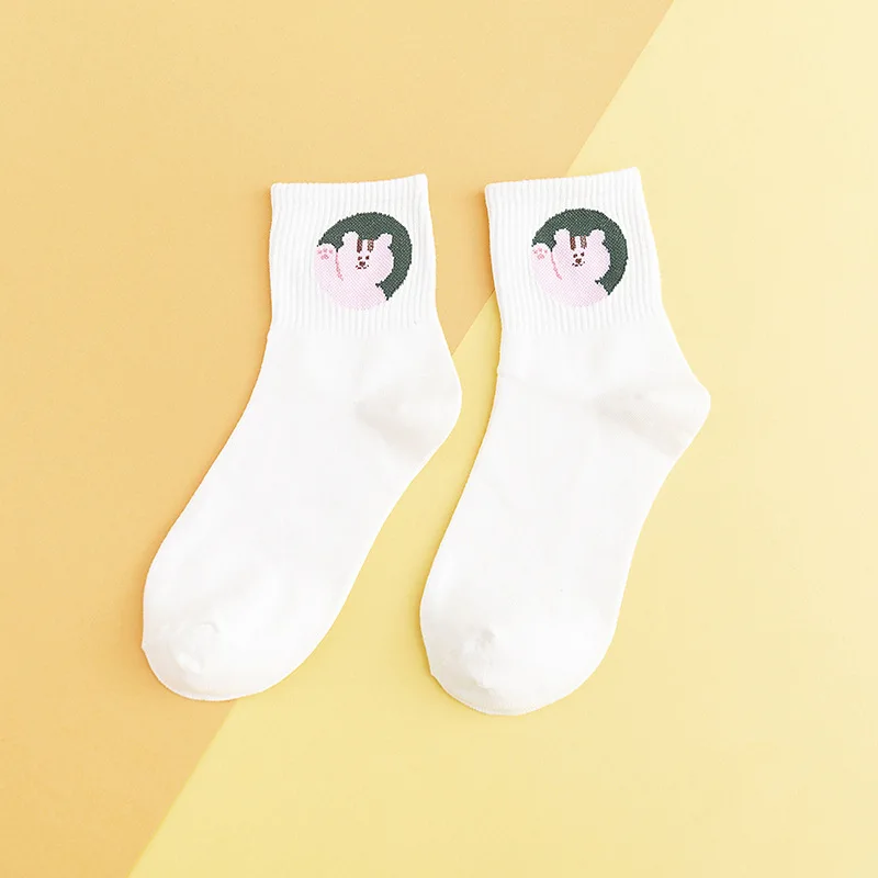

Весенне-осенние женские милые Мультяшные носки круглые носки с животными кошка собака пиво слон студенческий школьный стиль носки повседневные мягкие женские носки
