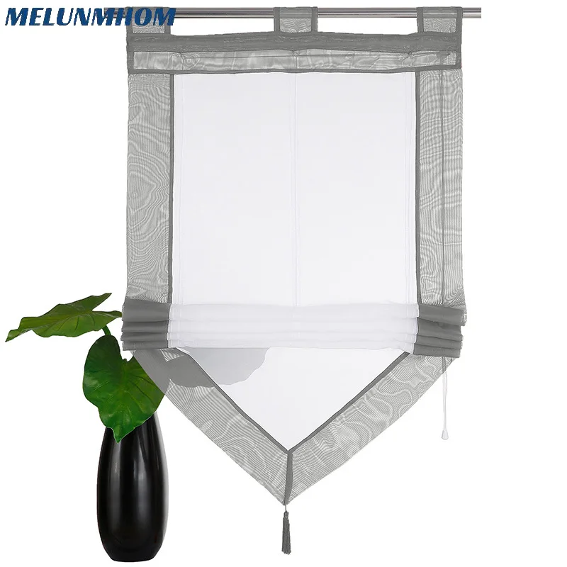 

Top Quality Roman Curtains Tulle Stitching Solid Tulle Window Blinds Sheer for Kitchen Door Balcony Living Room Bedroom Decor