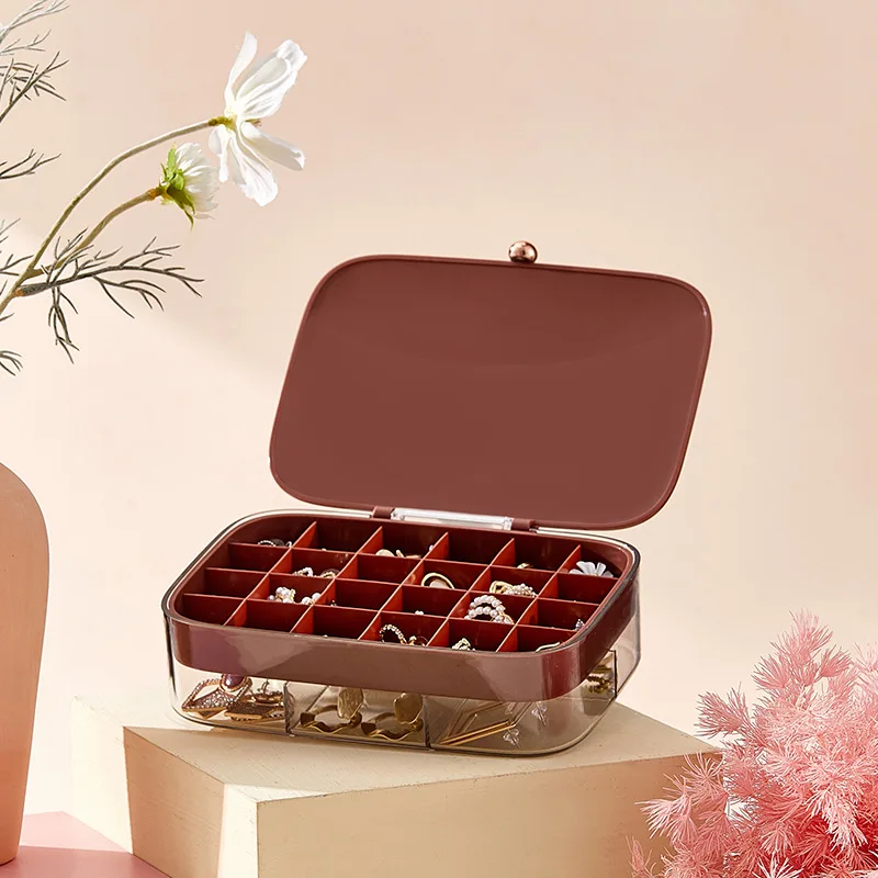 

Большая женская коробка для хранения, многослойная коробка для хранения ожерелий, ювелирных изделий, серег, колец, косметики, коробка для хр...