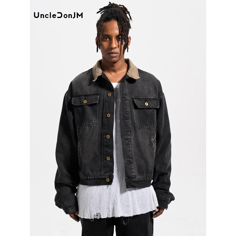 

UncleDonJM Distressed Jean Jacket Men Winter Jeans Coat Fashion Classic Retro Slim Denim Clothes Vintage Outerwear & Coats