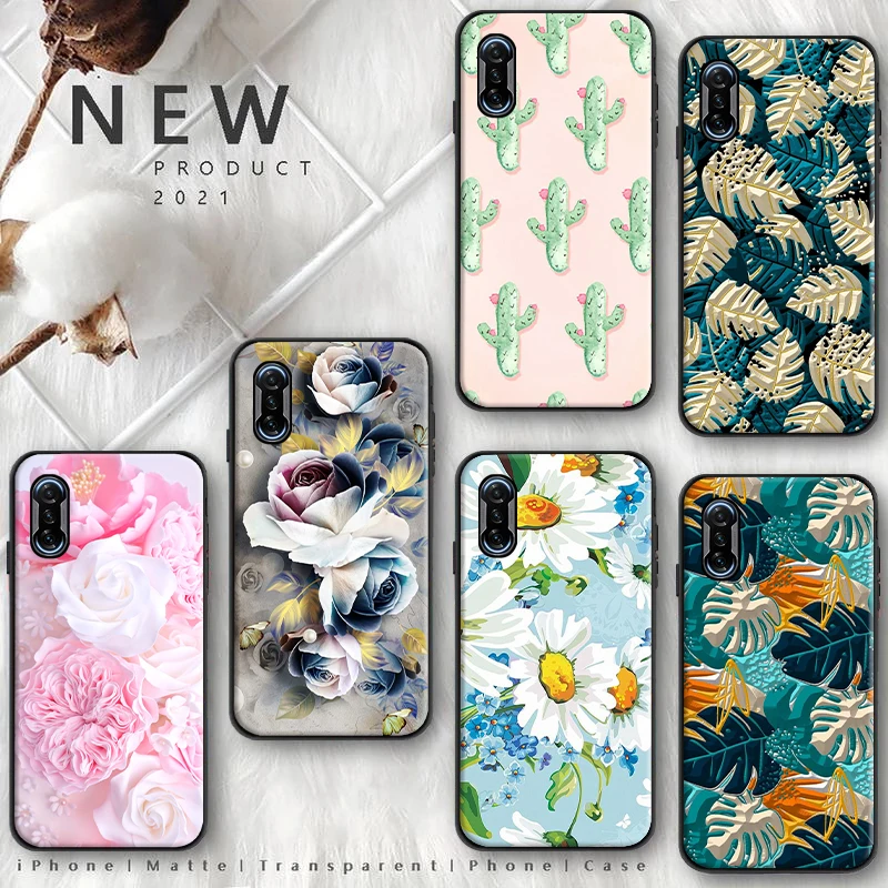 

Phone Case For Samsung Galaxy A72 A52 A51 A71 4G 5G Flower Pattern Plant Retro Art Funda Coque Carcasa Cases Back Cactus Leaf
