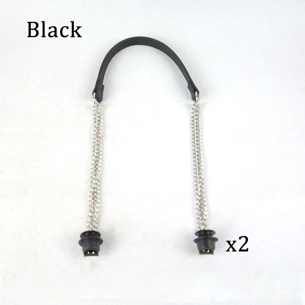 

1 Pair New Obag Accesorios Silver Long Double Chain T Handles For Bag Totes Women Shoulder Handbags