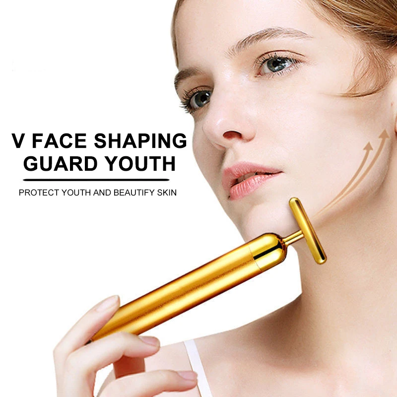 

2022 Facial lift stick T-type electric massage stick vibration roller weight loss massager v face and eye beauty massager