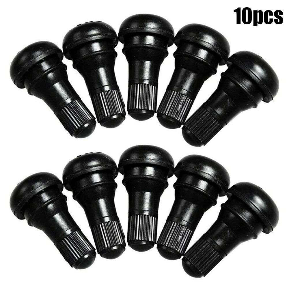 

10pcs Tire Valve Stems Motorcycle 7.5mm TR412 Tubeless Stubby Rubber+copper For ATV Lawn Mower Tire Valve Stems Accessories