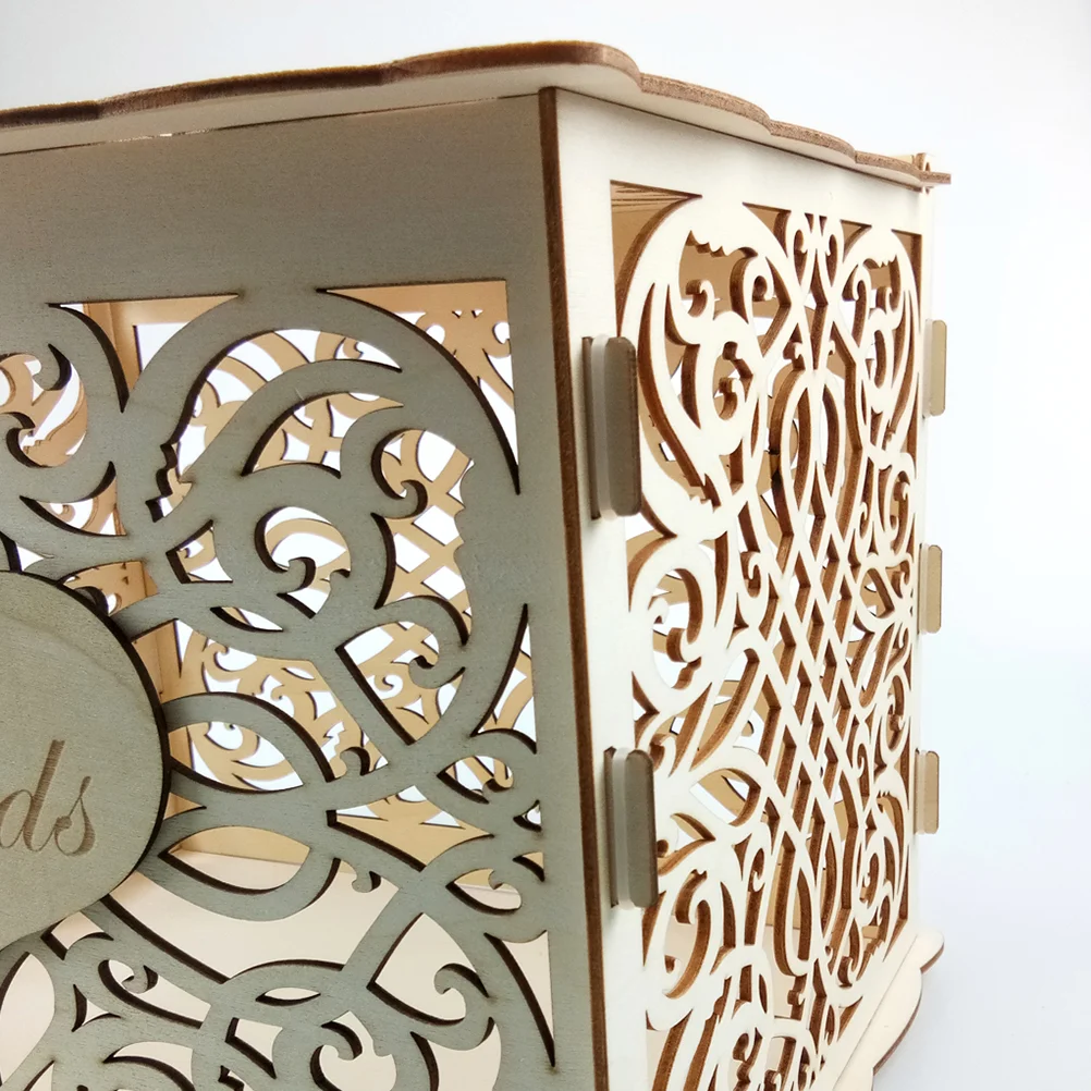 Чехол для хранения карточек полая коробка писем деревянная декоративная