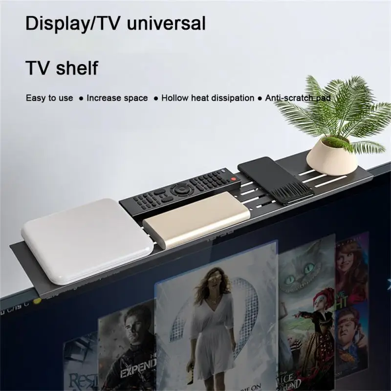 

Set Top Shelf Display Bracket Tv Top Storage Rack Hole-Free Router Bracket 2023