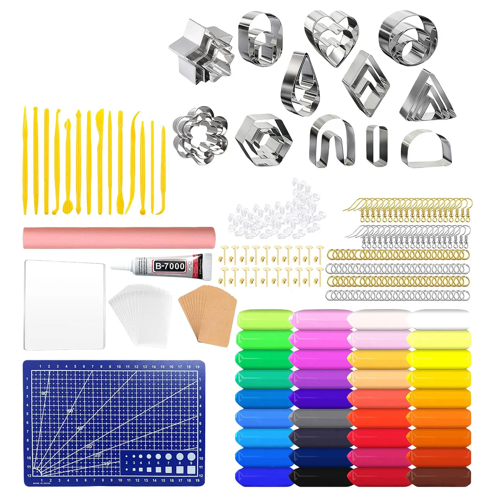 

364 шт., полимерные серьги-гвоздики из нержавеющей стали, 100 шт.