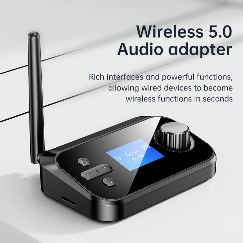 

Bluetooth 5.0 Audio Transmitter Receiver with Mic Stereo Optical Coaxial AUX 3.5mm Jack RCA Wireless Adapter TV PC Car Speaker
