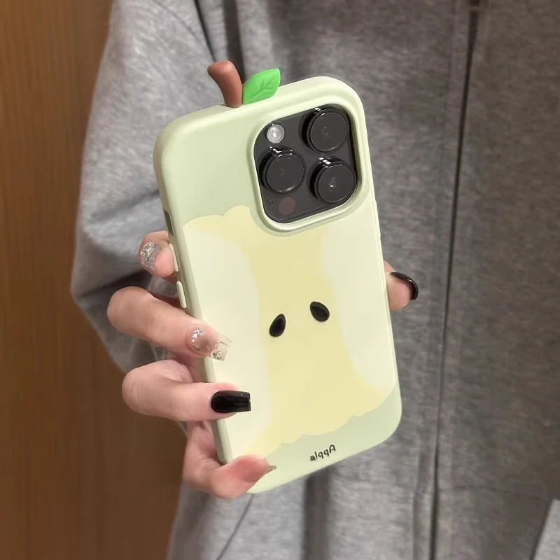 Фото Силиконовый чехол для iPhone 3D Red Apple Core с подставкой, противоударный защитный чехол для iPhone 16, 15, 14, 13, 12 Pro Max, милый подарок №3