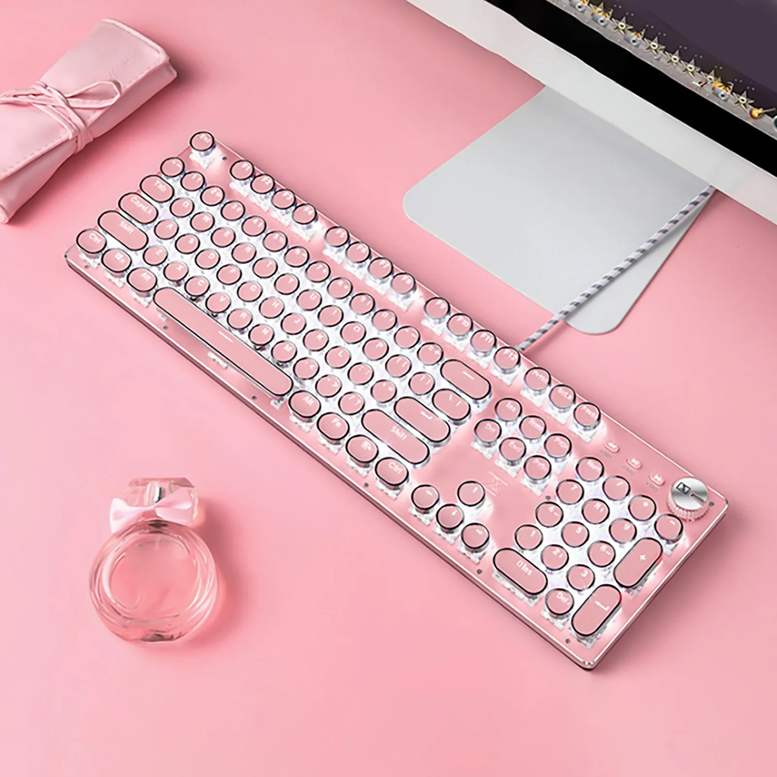

Professional Backlit Gaming Keyboard Wired Mechanical Led Punks Usb Rgb/mix Fashionable 104 Keys Anti-ghosting For Game Laptop