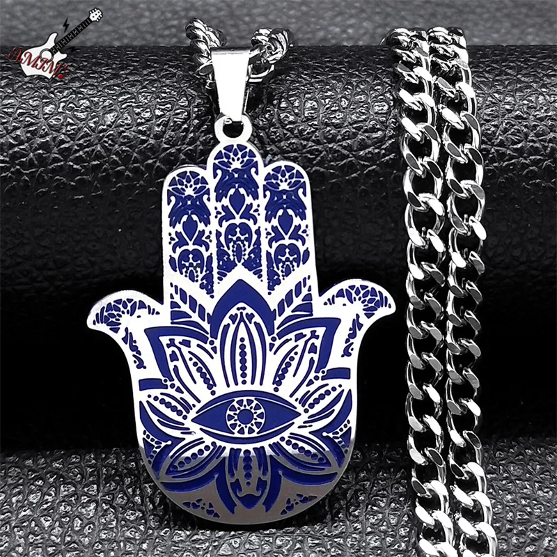 Женское и мужское колье Фатима из нержавеющей стали