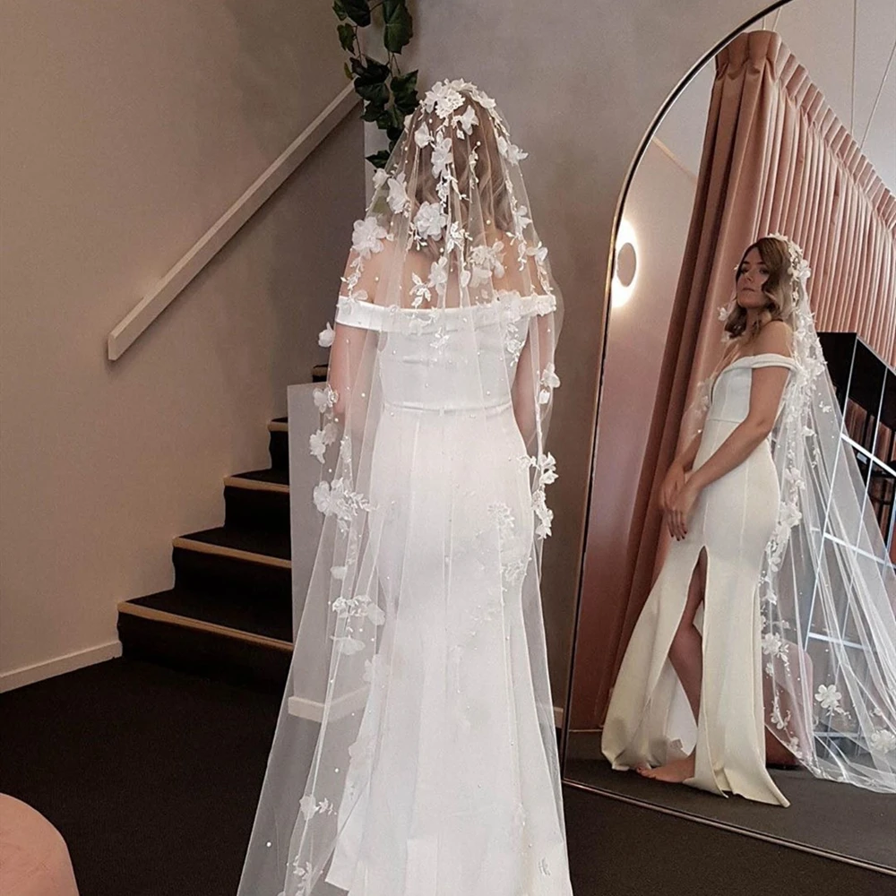 

New 3m Wedding Veil Bridal Veil Cathedral Veil Ivory Veil Flower Veil Ultra Wide Long Veil Wedding Accessories