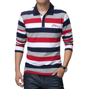 Рубашка-поло размера плюс мужская с воротником, модная Классическая хлопковая рубашка свободного покроя в полоску, с длинными рукавами, 3XL, 4XL, 5XL