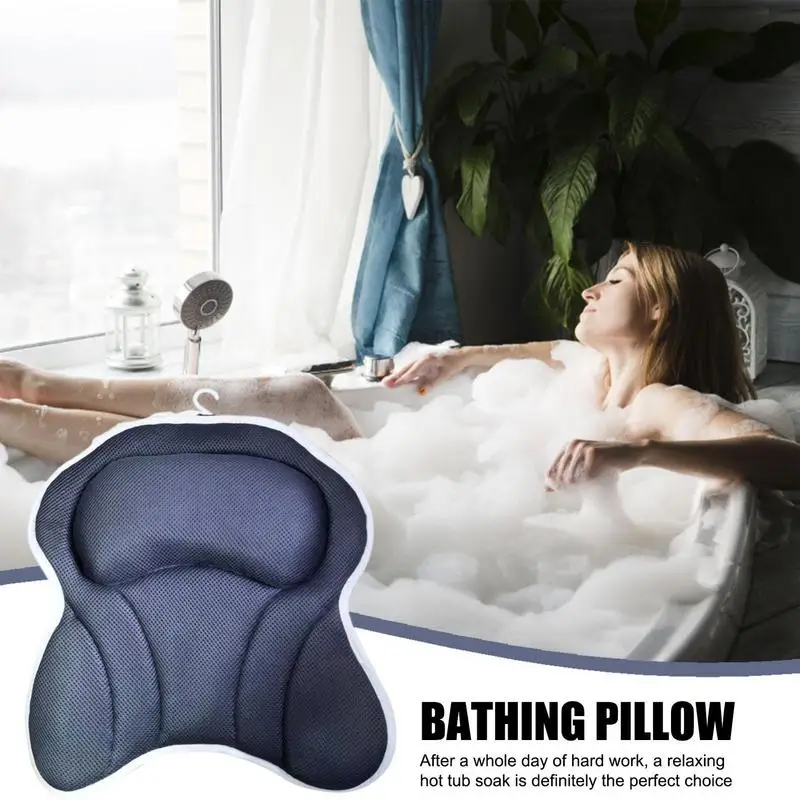 

Подушка для ванны с бабочками, 3D воздушная сетчатая подушка для ванны, 6 присосок, подушка для поддержки спа, эргономичный подголовник для ванны, поддержка спины шеи