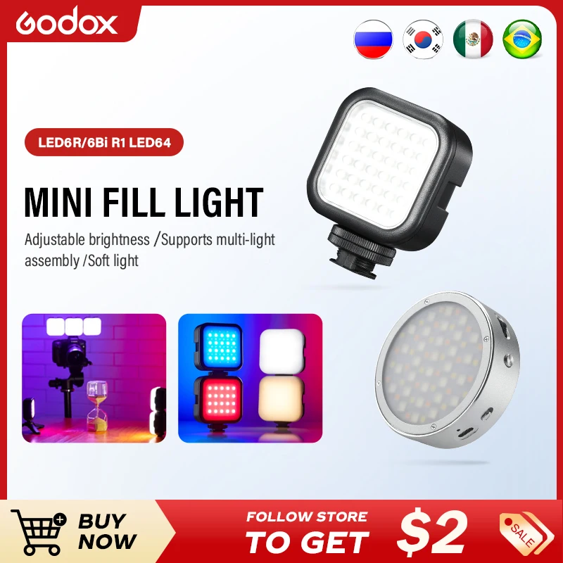 Mini Round Rgb Led Godox R1 Round RGB Mini Creative Light LED | AliExpress