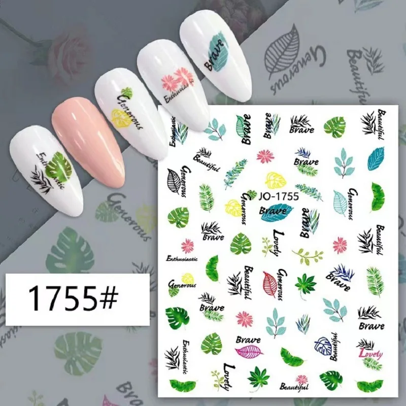 

Flower Leaf 3D Nail Art Stickers Self Adhesive Decals 2022 Summer New Manicure DIY Decoration Butterfly Stickers for Nails Art