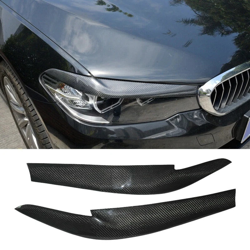 

For BMW 5 Series G30 G31 G38 F90 M5 2017 2018 Carbon Fiber Headlights Eyebrow Eyelid Trim Cover Sticker Refitting