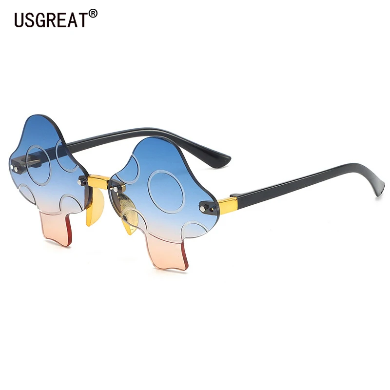 

Children Boys Girls Sunglasses Mushroom Shape Frame Rimless Frameless Cute Baby Sun glasses Child Cute Street Eyewear UV400