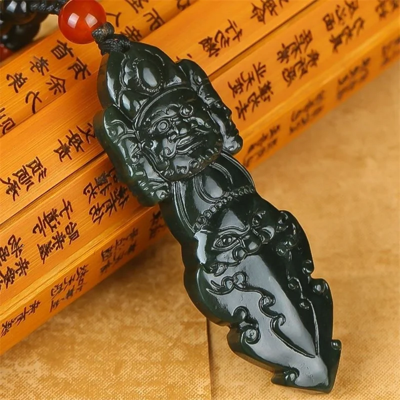 Лидер продаж натуральное ожерелье с кулоном из нефрита и голубого камня ручной