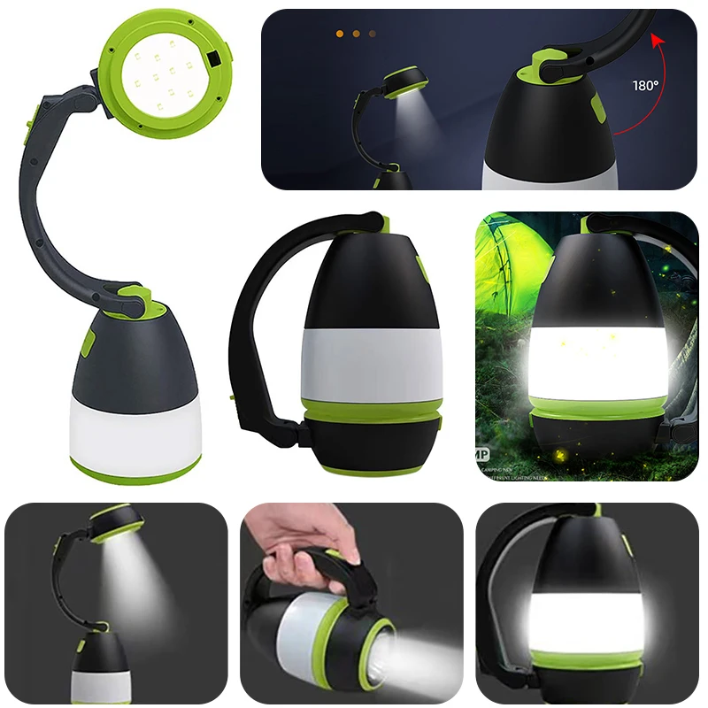 

Multifunction LED USB Rechargeable Camping Light Lamp Outdoor Hiking Home 3 in 1 Flashlight Table Desk Lamp Power Bank