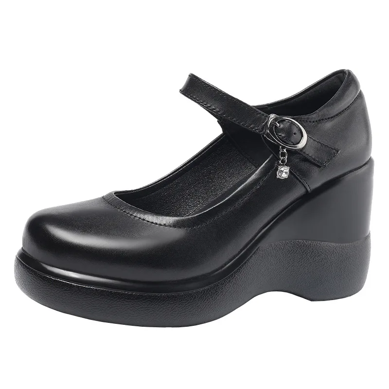 Женские туфли из натуральной кожи на высоком каблуке 8 см размеры 32-43