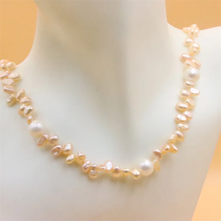 

ZFSILVER 100% s925 Sterling Silver Fashion Natural Freshwater Baroque Pearl Choker Necklace Jewelry for Women Wedding Gift Trend
