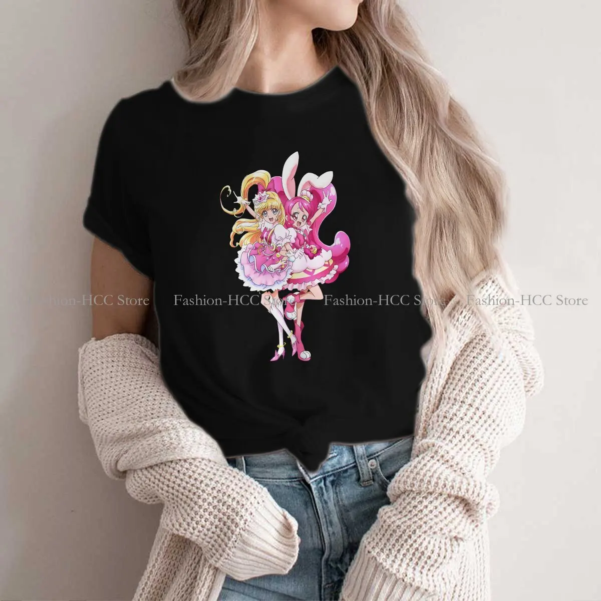

Delicious Party Hipster Polyester TShirts Pretty Cure Precure Anime Women Harajuku Tops T Shirt Round Neck