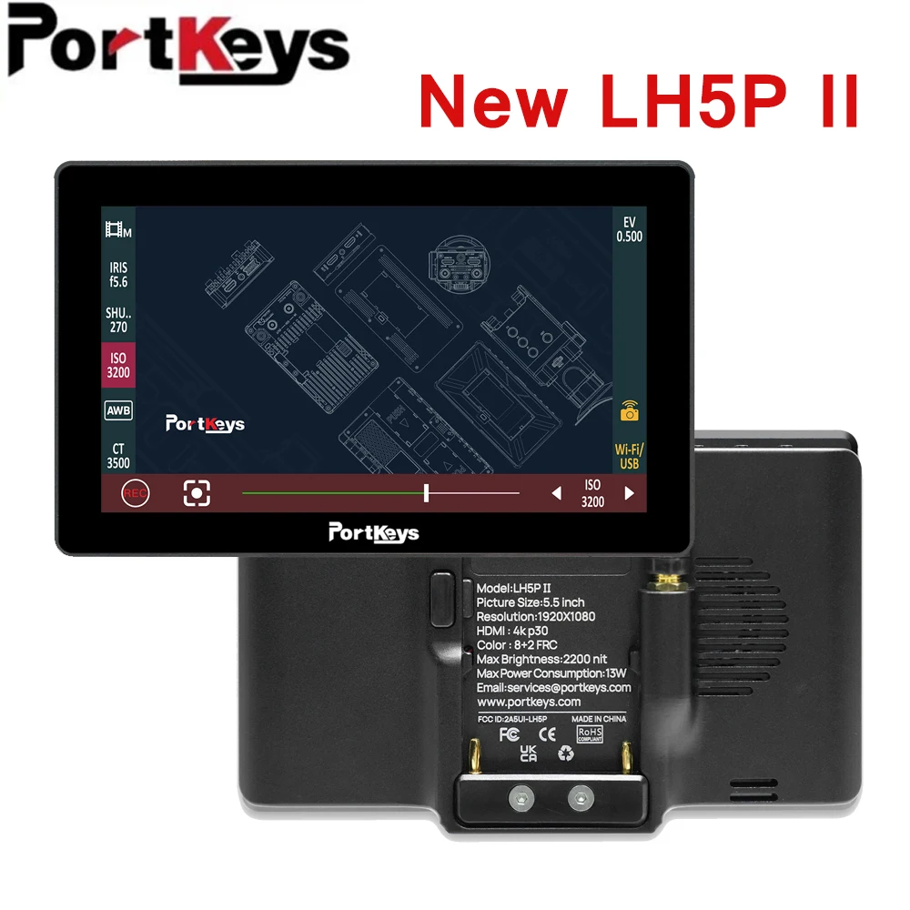 

PortKeys LH5P II Camera 4k Sdi Monitor Dslr Studio Monitors Portable On-camera Support Mini Field Audio Screen Small Video Photo