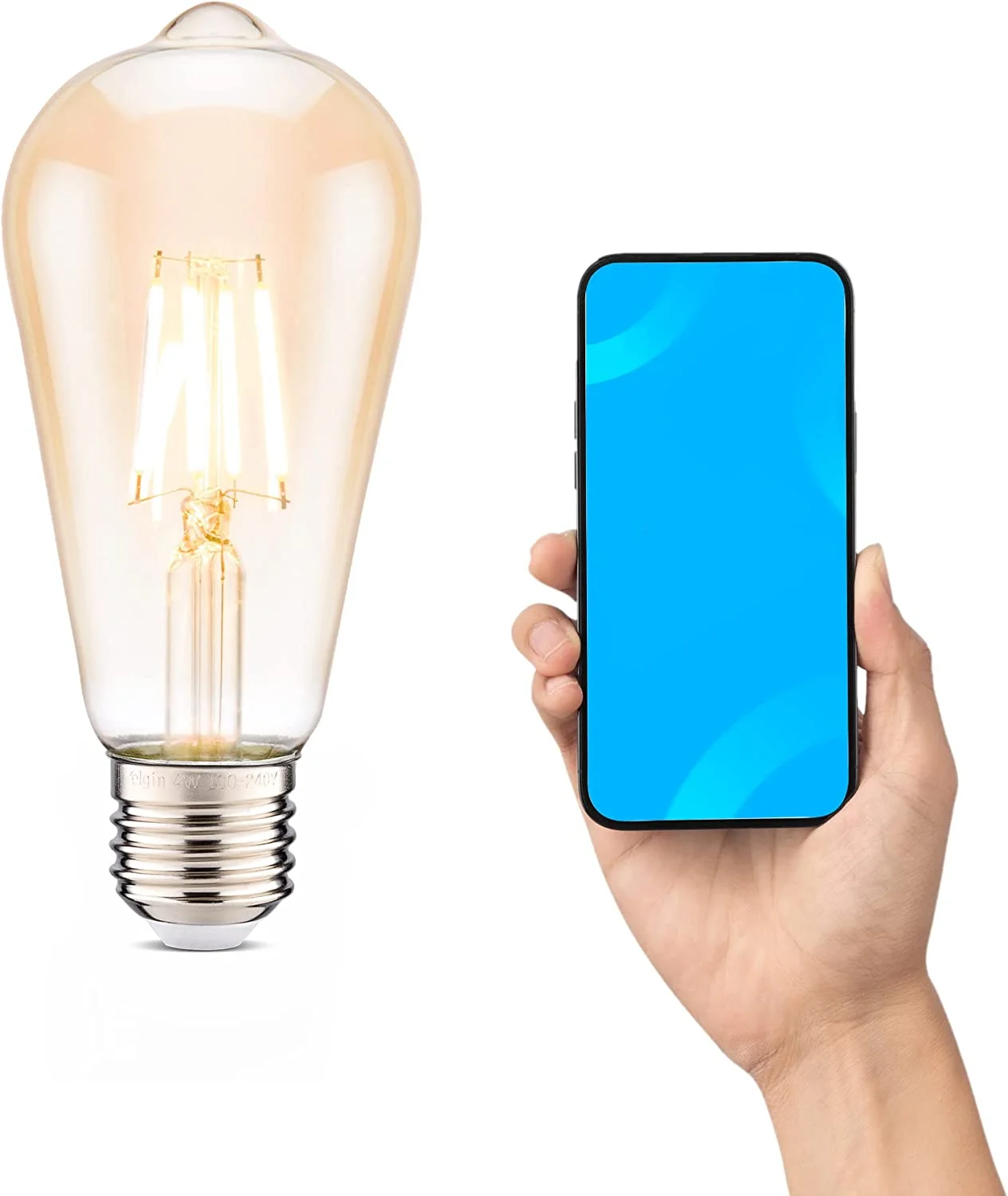

2023 casa inteligente Lâmpada Filamento Carbono Inteligente St64 2200k 6W Bivolt Ambar Luz Amarela Quente - Vintage Retrô D