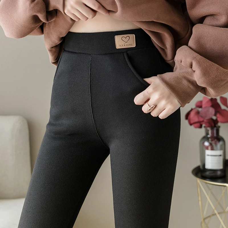 

Autumn Winter Warm Thick Leggings Women Skin-Transparent Thicker Legging Slimming High Waist Feminino Body Shaper