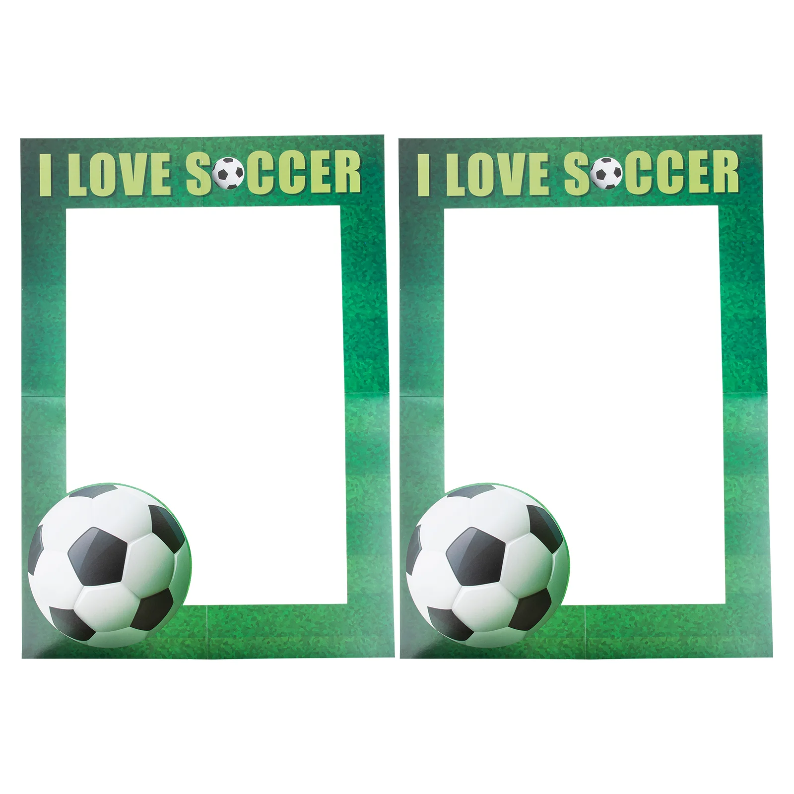 

2 Pcs Picture Gifts Football Party Photo Frame Hand Holding Hand-held Frames Sports 68x48cm Decor Decorations Prop Paper Taking