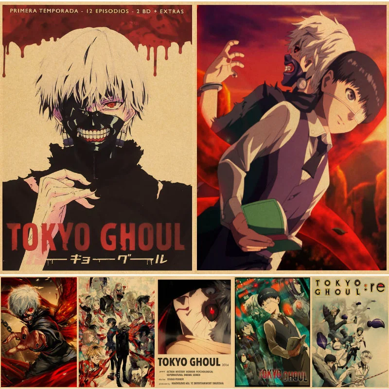 

Tokyo Ghoul Wall posters schilderij cuadros paper decor bedroom anime affiche murale islam poster vintage